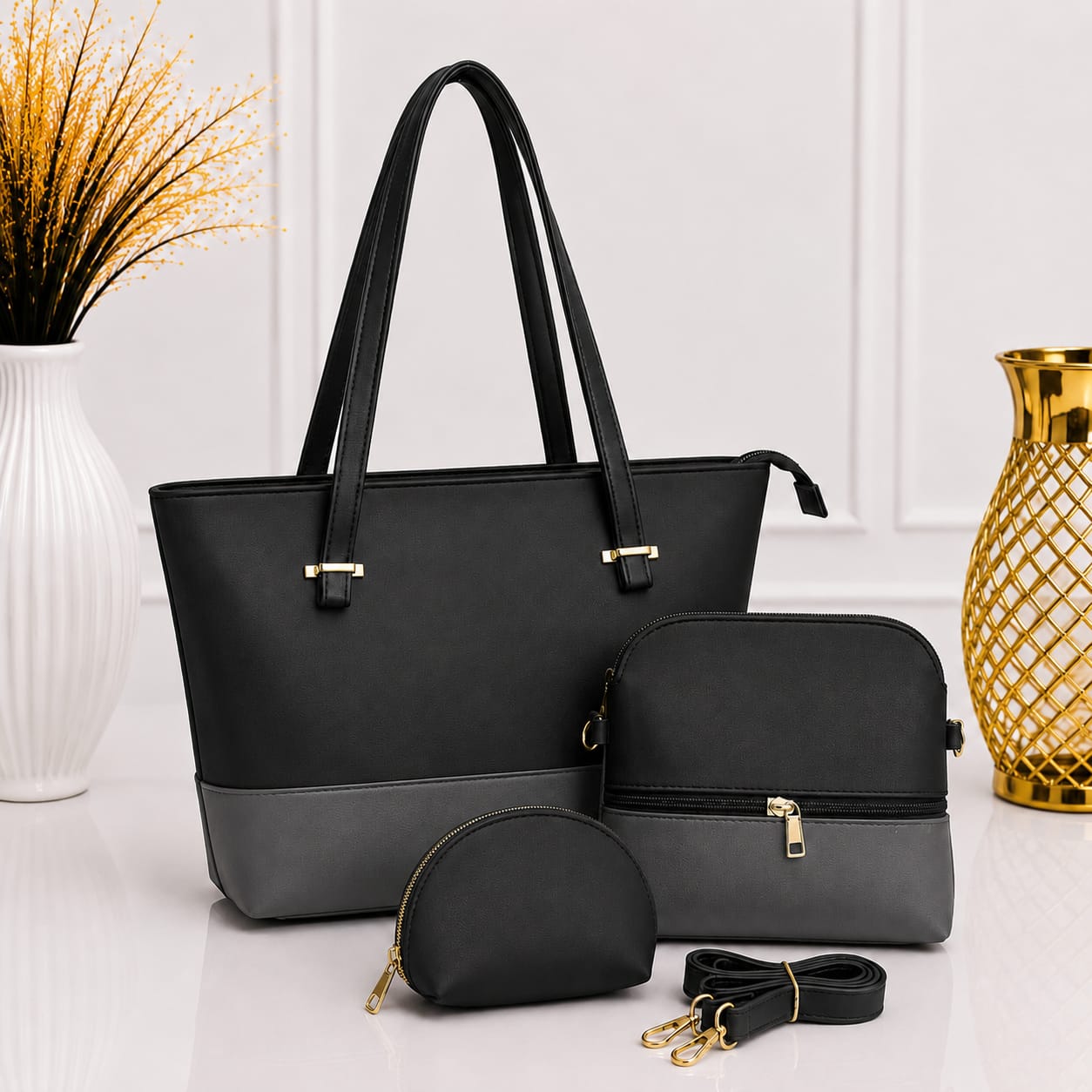 Women's 3 Piece Tote Bag Set